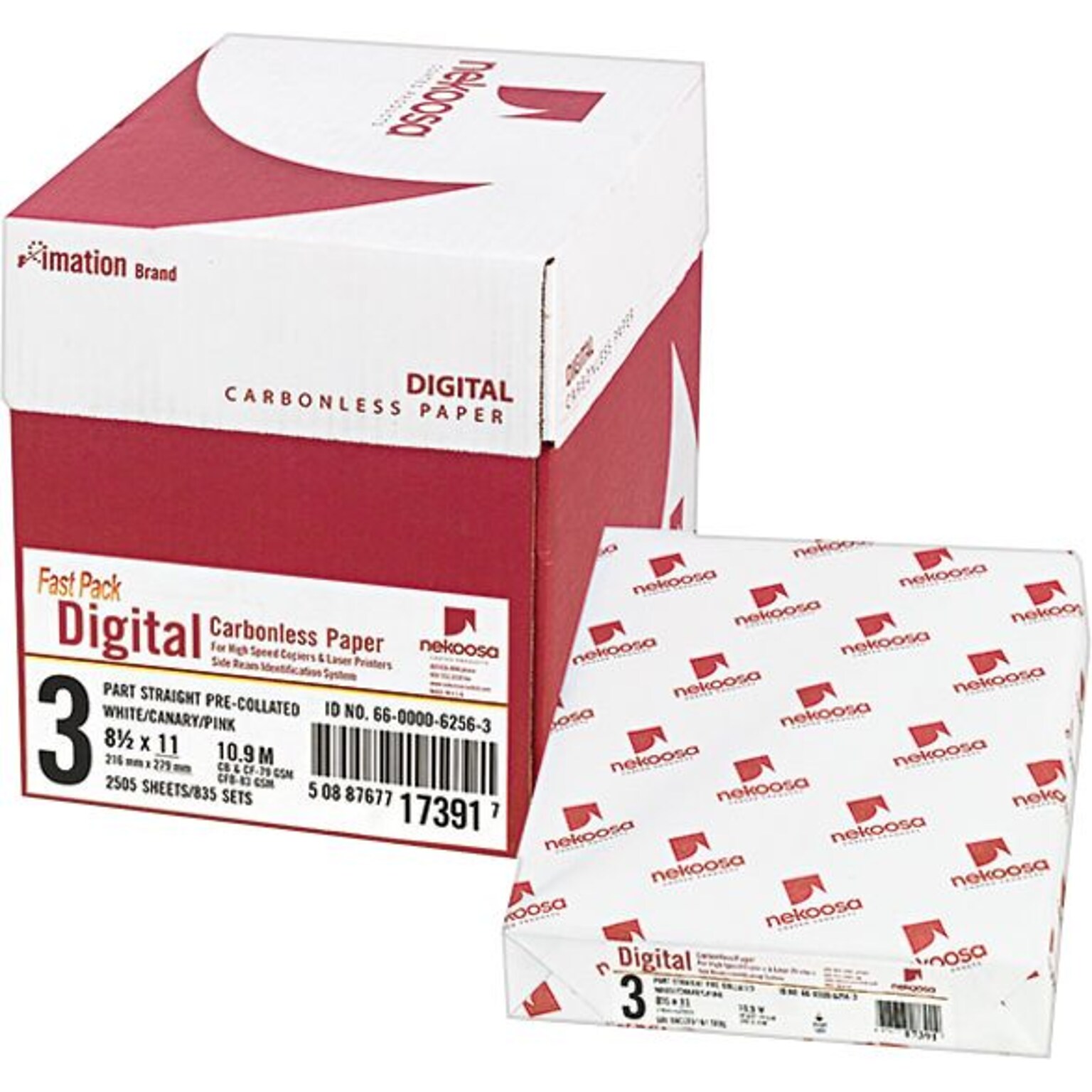 Digital Carbonless Paper, Straight, 8-1/2 x 11, White/Canary/Pink, 2500/Carton