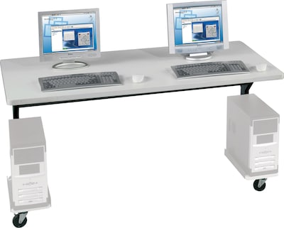 Balt Brawny 60 X 30 Mobile Computer Desk Gray Quill Com