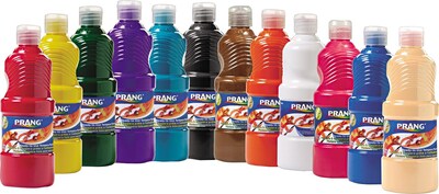 Dixon Prang® Ready-to-Use Tempera Paint; Assorted Colors, 16 oz., 12/Cs