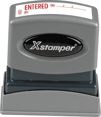 Xstamper 1-Color Title Stamps, "ENTERED", Red (036023)