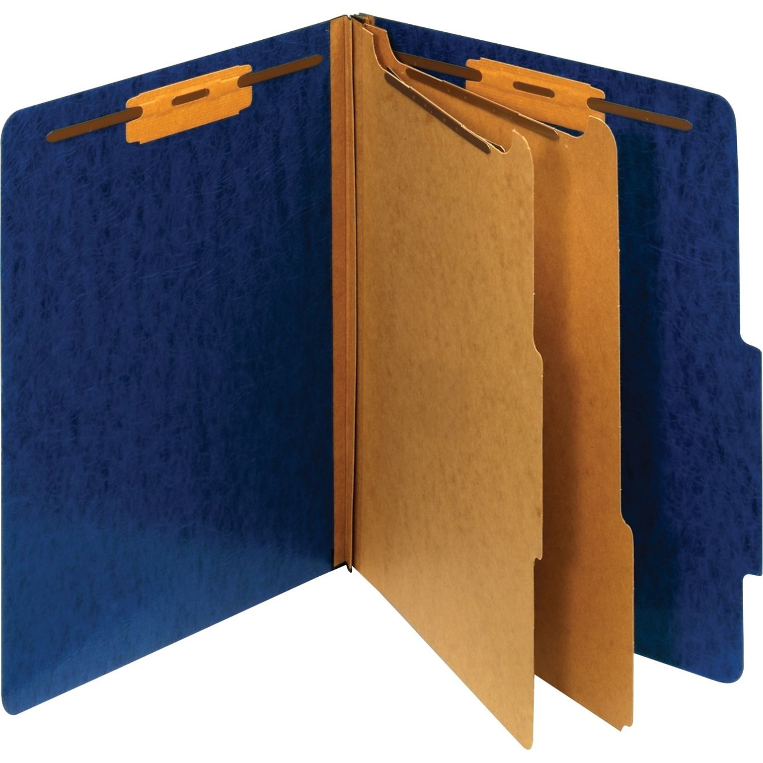 Staples® Moisture Resistant Classification Folders, 2-Dividers, 2.5 Expansion, Letter Size, Dark Blue, 10/Box (ST614620-CC)