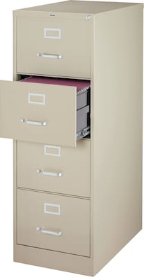 Quill Brand® Commercial 4 File Drawer Vertical File Cabinet, Locking, Putty/Beige, Legal, 26.5D (13