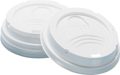 Dixie Dome Plastic Hot Cup Lid, 10-20 oz., White, 50/Pack (9542500DX)