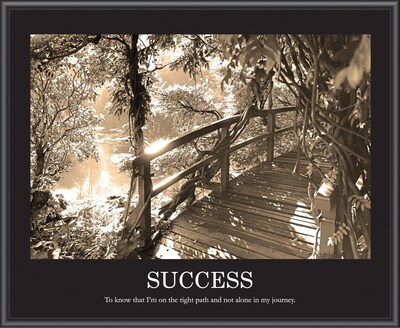 Success Sepia Tone Framed Motivational Print