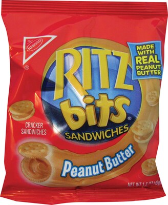 Nabisco  Ritz Bits® Peanut Butter Sandwich Crackers, 1.5 oz, 60 Bags/Box (06833)