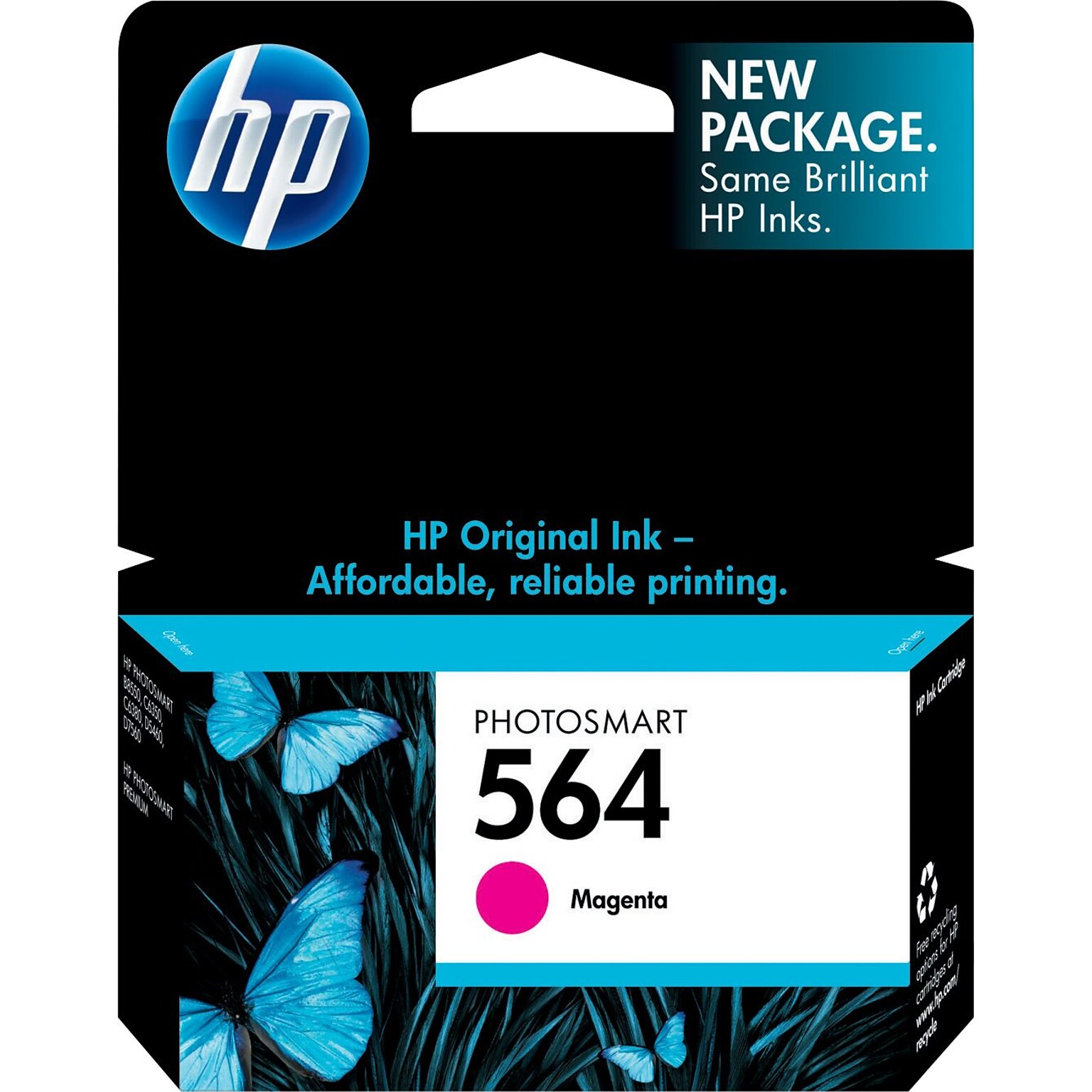 HP 564 Magenta Standard Yield Ink Cartridge   (CB319WN#140)