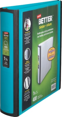 Staples® Better 1-1/2 3 Ring View Binder with D-Rings, Teal (20245)