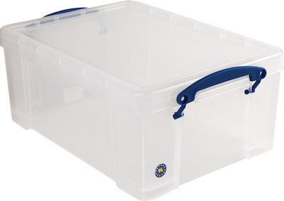 Really Useful Box 9.5 Quart Snap Lid Clear Storage Bin, 4/Pack (9C