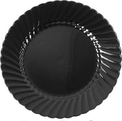 WNA Classicware Plastic Plates, 7.5", Black, 180/Carton (WNACW75180BK)
