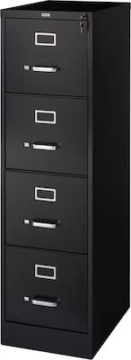 Quill Brand® 4-Drawer Vertical File Cabinet, Locking, Letter, Black, 22D (22337D)
