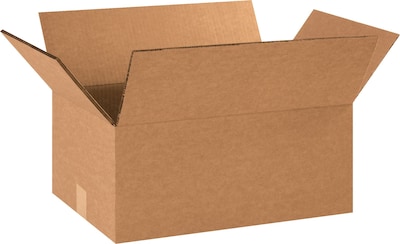 18" x 12" x 8" Shipping Boxes, 48 ECT, Brown, 15/Bundle (HD18128DW)