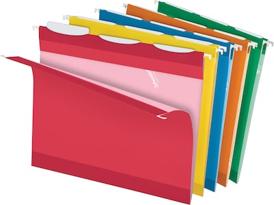 Pendaflex Ready-Tab 10 Premium Reinforced Hanging File Folder, 3-Tab, Letter, Assorted Colors, 25/Bo