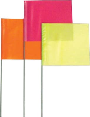 Presco Stake Flags, Orange Glo, 21 Length, 100/Carton