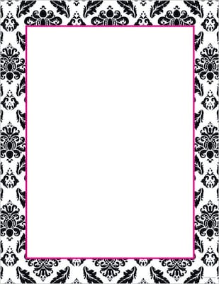Great Papers® Black & White Damask Stationery, 80/Pack