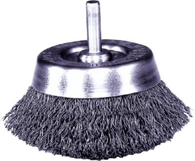 Weiler® Stem-Mounted Crimped Wire Cup Brushes, 2 in, Steel