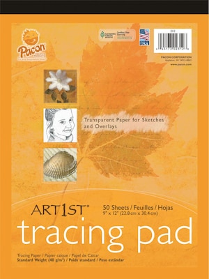Art1st Parchment Tracing Paper, 9 x 12, White, 50 Sheets
