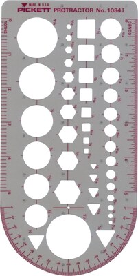 Chartpak 5 3/4 x 13 43 Geometric Shapes/Symbol Template, Smoke