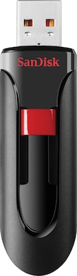 SanDisk Cruzer Glide 64GB USB 2.0 Type A Flash Drive, Black/Red (SDCZ60-064G-A46)