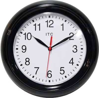 Infinity Instruments Focus Business Wall Clock,Black Resin Case, Round, 8.5 Diameter