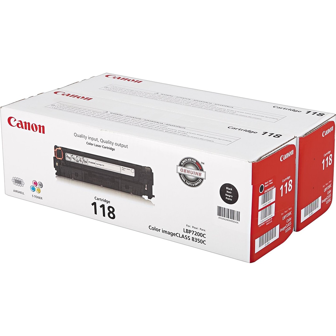 Canon 118 Black Standard Yield Toner Cartridge, 2/Pack (2662B004AA) |  Quill.com