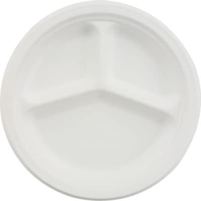 Chinet® Classic 10-1/4 Three Compartment Paper Plates