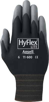 Ansell HyFlex Light Duty Multi-Purpose Safety Gloves, Palm Coated, X-Large, 12 Pairs