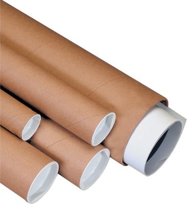3 x 38 - Quill Brand® Kraft Mailing Tube with Caps, 24/Case