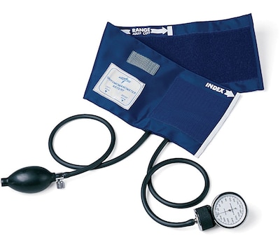 Medline PVC Handheld Aneroid Sphygmomanometers, Black, Adult Large