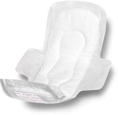 Medline Sanitary Pads with Adhesive and Wings; 11 L, 244/Pack
