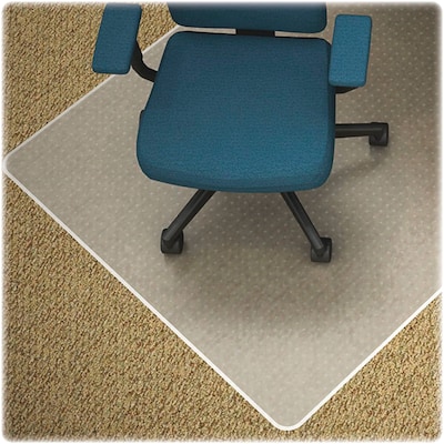 Lorell Carpet Chair Mat with Lip, 45" x 53'', Low-Pile, Clear (LLR82820)