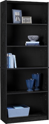 Hayden 5-Shelf Standard Bookcase, Black (9615026P)
