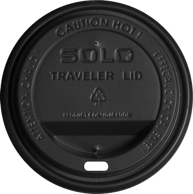 Solo Traveler® Paper Hot Cups Lids, 10-24 oz., Black Cappucino, 1000/Carton (TLB316-0004)