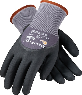 G-Tek Coated Work Gloves; MaxiFlex Ultimate Seamless Nylon Knit Liner, 3/4 Nitrile Coating, LG, 12Pr (34-875/L)
