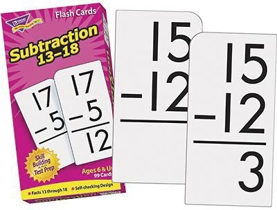 Trend Enterprises Subtraction 13-18 Skill Drill Flash Cards for Grades 1-4, 99/Pack (T-53104)