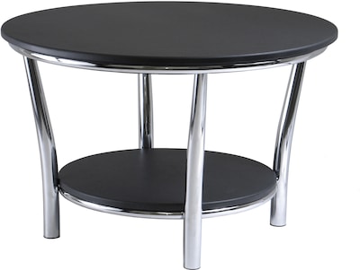 Winsome Maya 18.7" x 29.33" x 29.33" Medium Density Fiber Round Coffee Table, Black