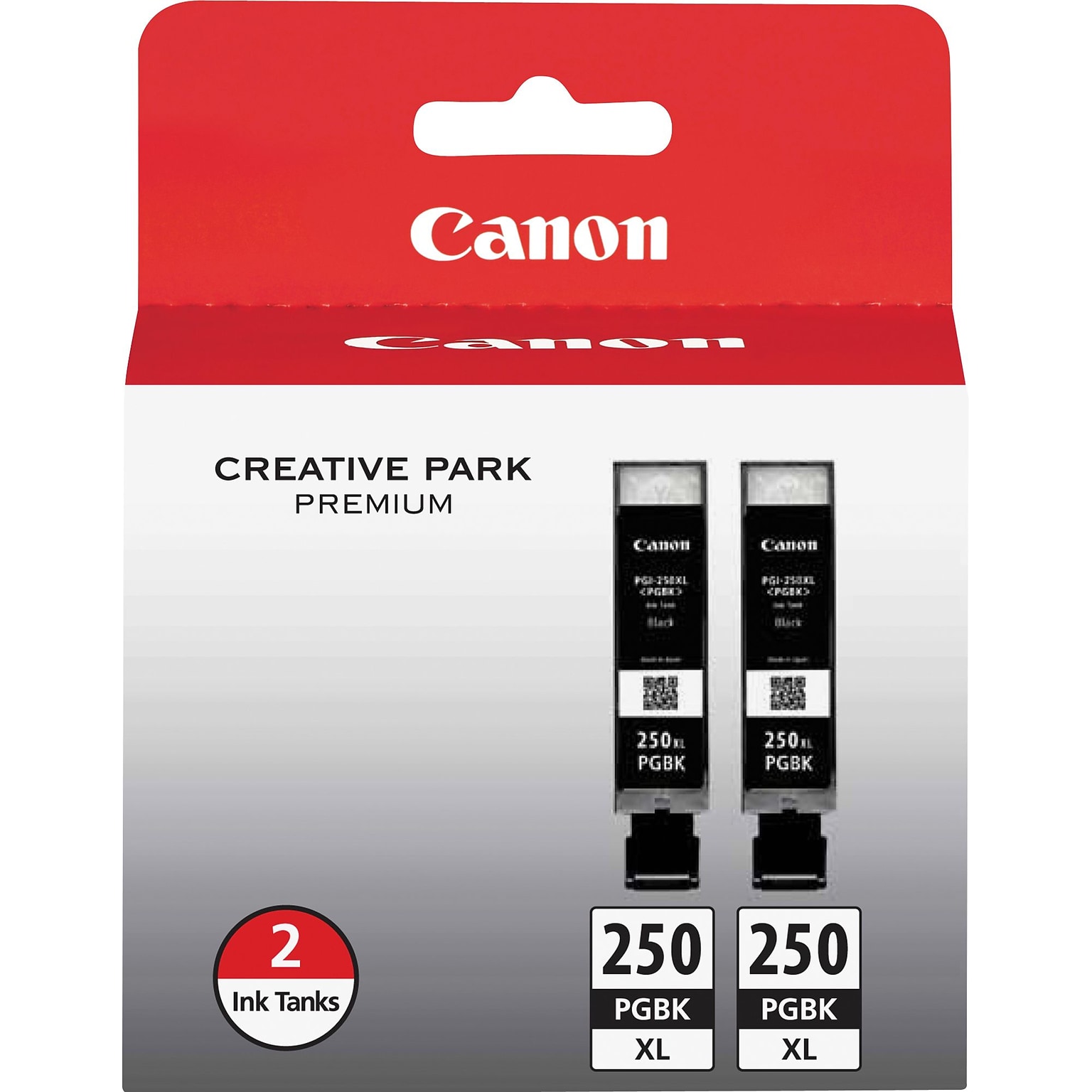 Canon 250XL Black High Yield Ink Cartridge, 2/Pack (6432B004)