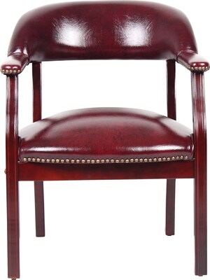 Photo 1 of Boss Ivy League Executive Captain’s Chair in Vinyl, Burgundy (B9540-BY)