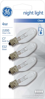 4 Watt GE® Nightlight Clear C7 Lightbulb, White