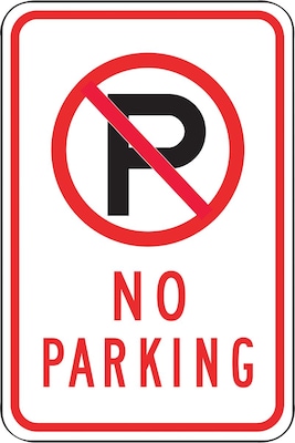 Accuform Reflective NO PARKING Parking Sign, 18 x 12, Aluminum (FRP116RA)