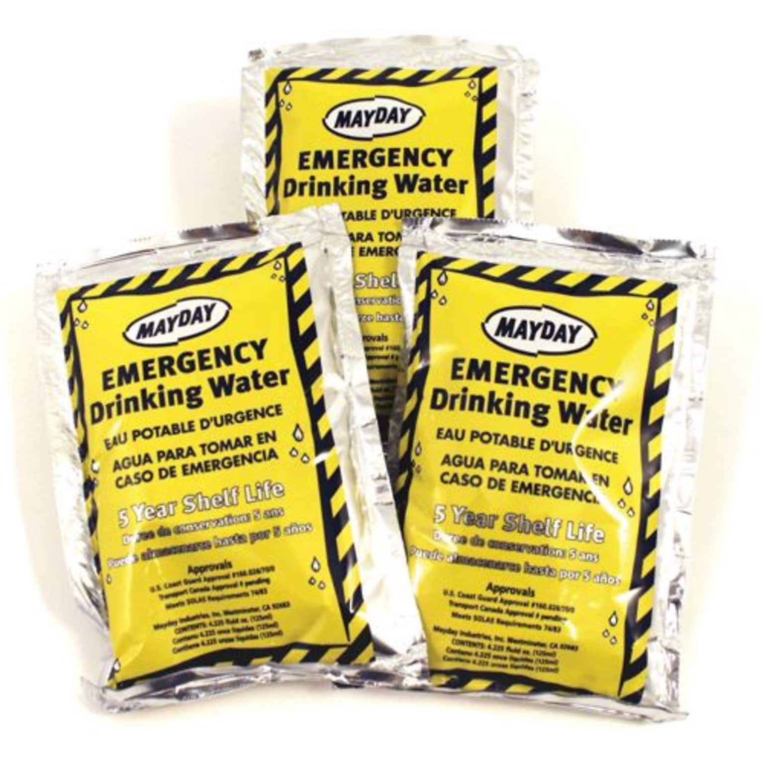 Mayday Industries Emergency Water Rations, 4.225 oz., 100/Carton (73010)