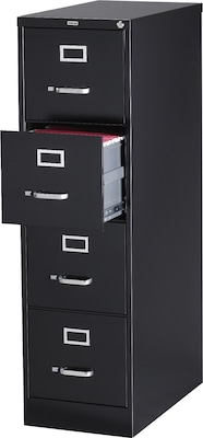 Quill Brand® 4-Drawer Vertical File Cabinet, Locking, Letter, Black, 25D (25164D)