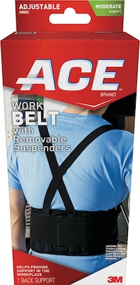ACE™ Work Belt with Removable Suspenders, Mesh, One Size, Black (208605)