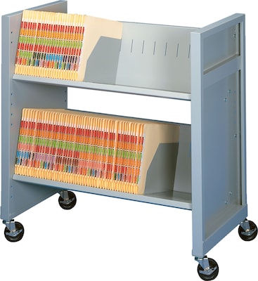 Gray 2 Shelf Mobile File Cart
