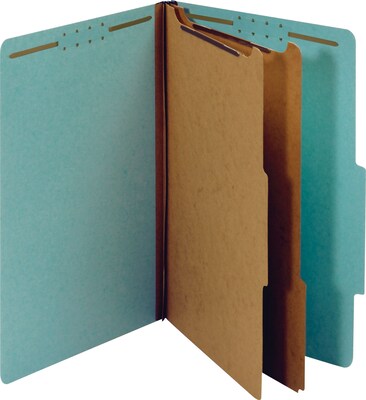 Quill Brand® Recycled Pressboard Classification Folders, 2-Partitions ...