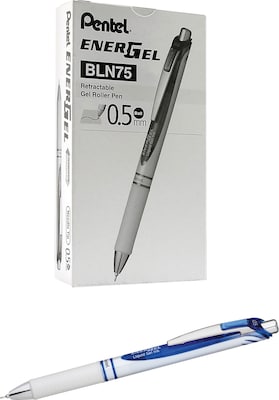 Pentel® EnerGel® Pearl Deluxe RTX Retractable Gel Pens, Blue Ink, Dozen (BLN75PW-C)
