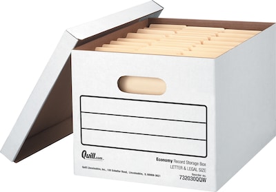 Quill Brand® Basic-Duty Storage Boxes with Lift-Off Lid, Letter/Legal, 12/Ct (00456)