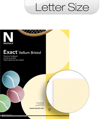 Neenah Bright White Premium Card Stock, Ledger Size, 65 Lb, FSC Certified,  White, Pack Of 250