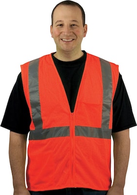 Protective Industrial Products High Visibility Sleeveless Safety Vest, ANSI Class R2, Orange, 2XL (3