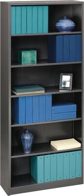 HON Brigade Steel Bookcase, 6 Shelves, 34-1/2"W, Black Finish NEXT2018 NEXT2Day