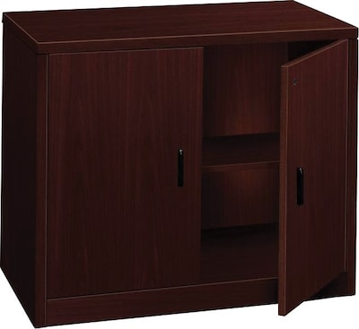 HON 10500 Series Storage Cabinet, 2 Doors, 36"W, Mahogany Finish